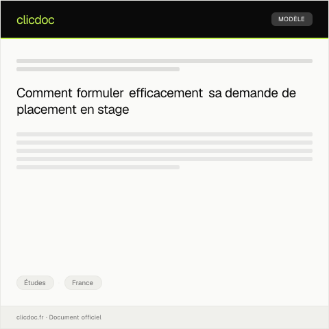 Aperçu du document Demande de placement en stage professionnel — Études, France