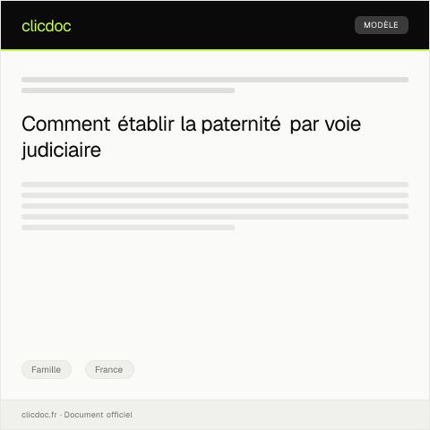 Aperçu du document Demande de reconnaissance de paternité — Famille, France