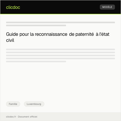 Aperçu du document Demande de reconnaissance de paternité à l’état civil — Famille, Luxembourg