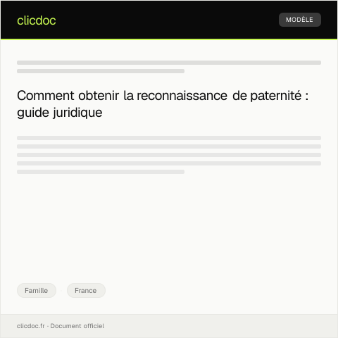 Aperçu du document Demande de reconnaissance de paternité par la mère — Famille, France