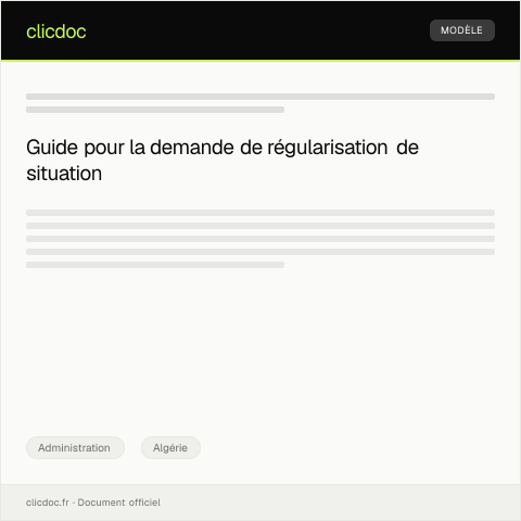 Aperçu du document Demande de régularisation de situation — Administration, Algérie