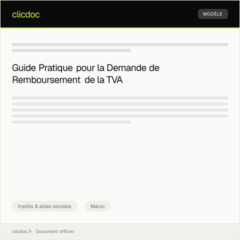 Aperçu du document Demande de remboursement de la TVA sur importation — Impôts & aides sociales, Maroc