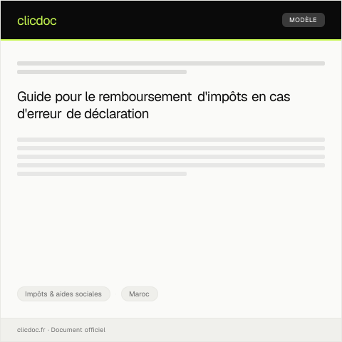 Aperçu du document Demande de remboursement d'impôts suite à une erreur de déclaration — Impôts & aides sociales, Maroc
