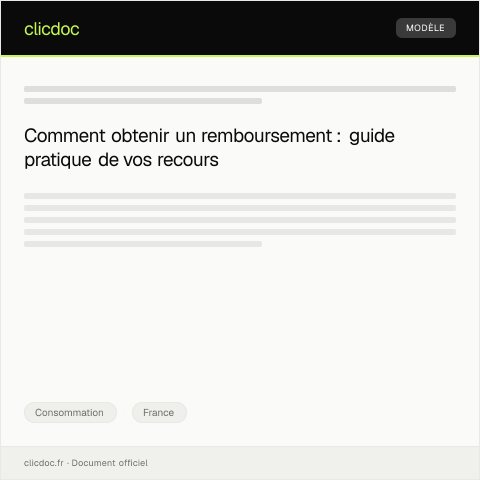 Aperçu du document Demande de remboursement — Consommation, France