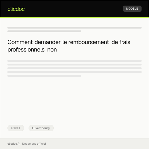 Aperçu du document Demande de remboursement de frais professionnels non pris en compte — Travail, Luxembourg