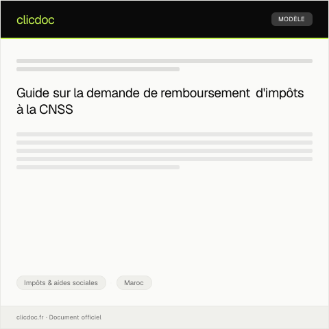 Aperçu du document Demande de remboursement de trop perçu d'impôts auprès de la Direction Générale des Impôts — Impôts & aides sociales, Maroc