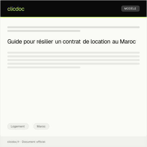 Aperçu du document Demande de résiliation du contrat de location auprès du propriétaire — Logement, Maroc