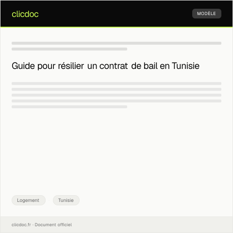 Aperçu du document Demande de résiliation du contrat de bail auprès de la société de gestion immobilière — Logement, Tunisie
