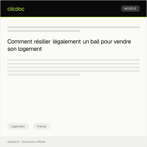 Aperçu du document Demande de résiliation de bail pour vente du logement — Logement, France