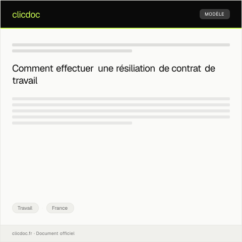 Aperçu du document Demande de résiliation d'un contrat — Travail, France