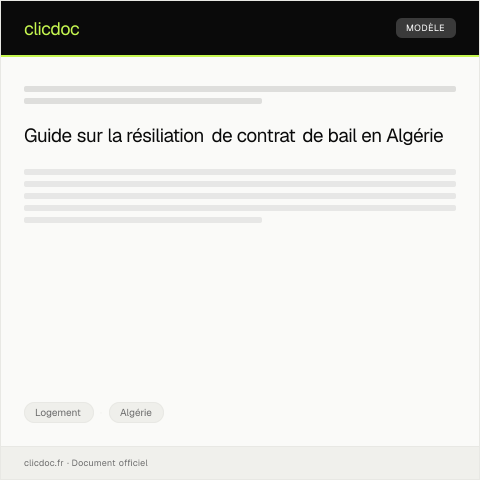 Aperçu du document Demande de résiliation de contrat de bail auprès du Syndic de la copropriété — Logement, Algérie