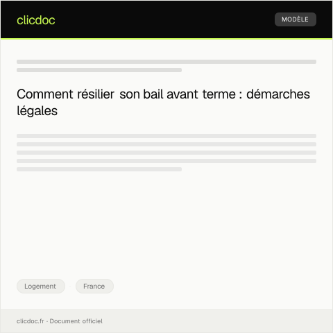 Aperçu du document Demande de résiliation de contrat de bail au propriétaire — Logement, France