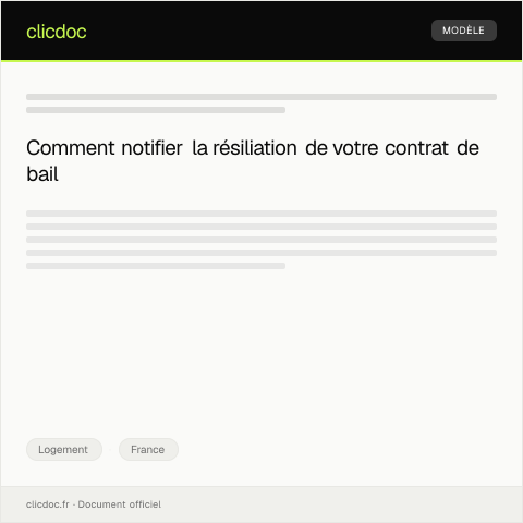 Aperçu du document Demande de résiliation du contrat de bail auprès du propriétaire — Logement, France