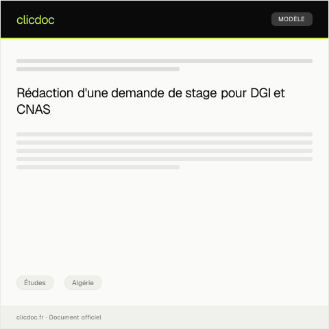 Aperçu du document Demande de stage — Études, Algérie