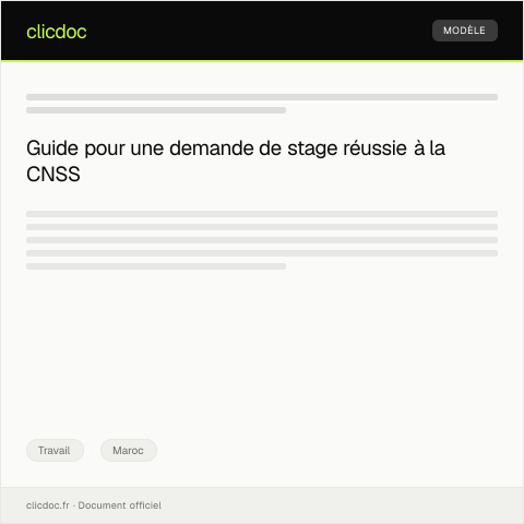 Aperçu du document Demande de stage — Travail, Maroc