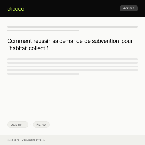 Aperçu du document Demande de subvention pour habitat collectif — Logement, France