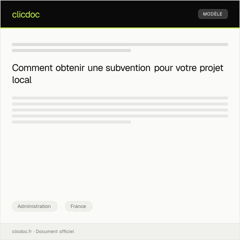 Aperçu du document Demande de subvention pour projet communautaire — Administration, France