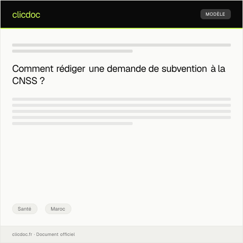 Aperçu du document Demande de subvention — Santé, Maroc