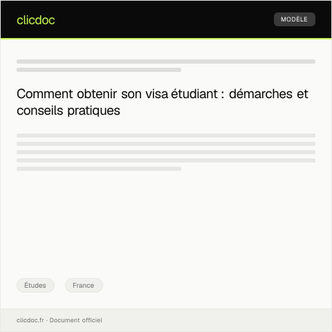 Aperçu du document Demande de visa étudiant — Études, France