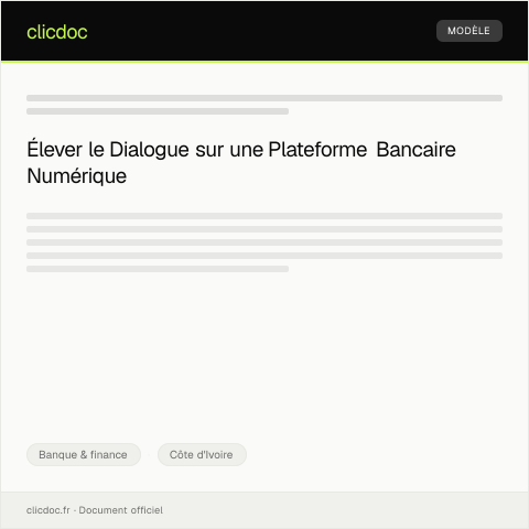 Aperçu du document Demande de développement d’une plateforme bancaire numérique — Banque & finance, Côte d'Ivoire