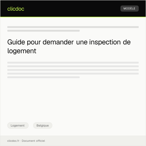 Aperçu du document Demande de inspection ou d’intervention en cas de problème dans le logement — Logement, Belgique
