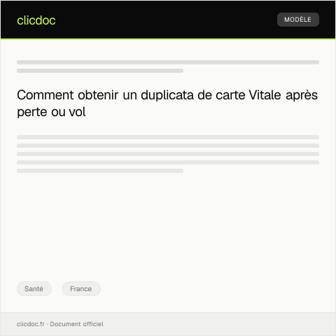 Aperçu du document Demande de duplicata de carte vitale — Santé, France