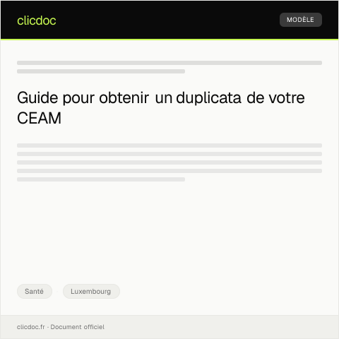 Aperçu du document Demande de duplicata de carte européenne d’assurance maladie — Santé, Luxembourg