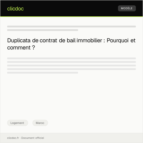 Aperçu du document Demande de duplicata du contrat de bail immobilier — Logement, Maroc