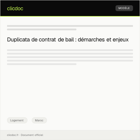 Aperçu du document Demande de duplication du contrat de bail enregistré à l'Agence Nationale de la Conservation Foncière — Logement, Maroc