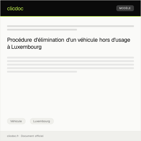 Aperçu du document Demande d’élimination ou de destruction d’un véhicule hors d’usage — Véhicule, Luxembourg