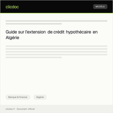 Aperçu du document Demande d'extension de crédit hypothécaire — Banque & finance, Algérie