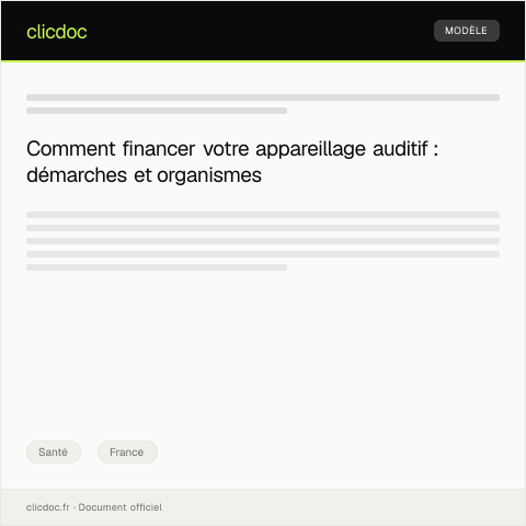 Aperçu du document Demande de financement pour un appareillage auditif — Santé, France