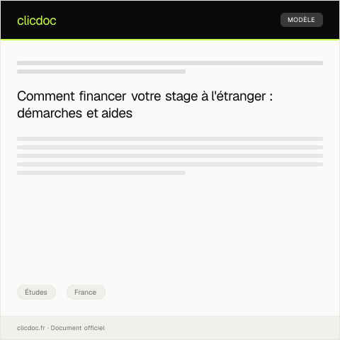 Aperçu du document Demande de financement pour stage à l’étranger — Études, France