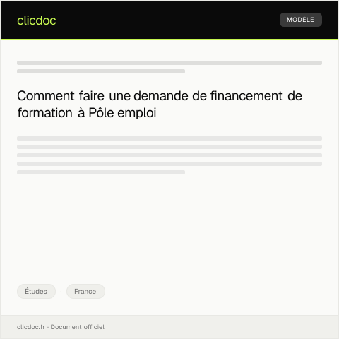 Aperçu du document Demande de prise en charge d'une formation par Pôle emploi — Études, France