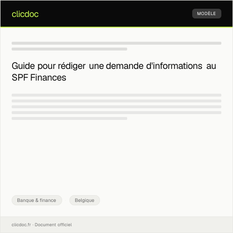 Aperçu du document Lettre de demande d’informations complémentaires sur votre compte — Banque & finance, Belgique