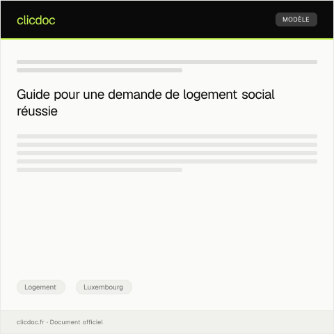 Aperçu du document Demande de logement social auprès de l'Agence du Logement — Logement, Luxembourg