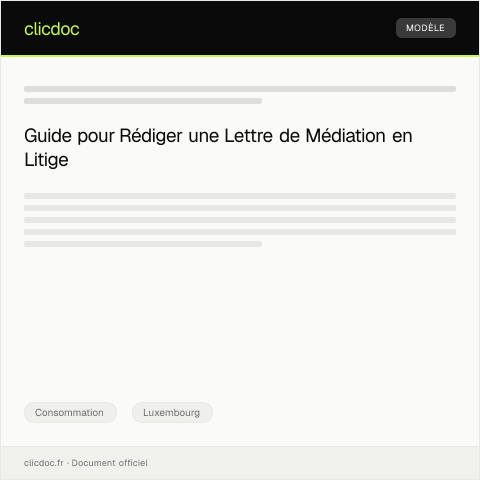 Aperçu du document Demandes de médiation en litige de consommation — Consommation, Luxembourg