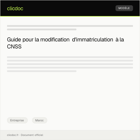 Aperçu du document Demande de modification d’immatriculation à la CNSS — Entreprise, Maroc