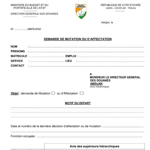 Aperçu du document Télécharger — Document douanier officiel, Côte d'Ivoire