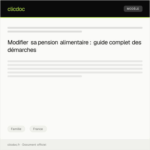 Aperçu du document Demande de pension alimentaire modifiée — Famille, France