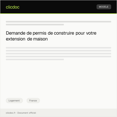 Aperçu du document Demande de permis de construire pour extension — Logement, France