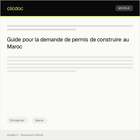 Aperçu du document Procédure de demande de permis de construire pour un siège social — Entreprise, Maroc