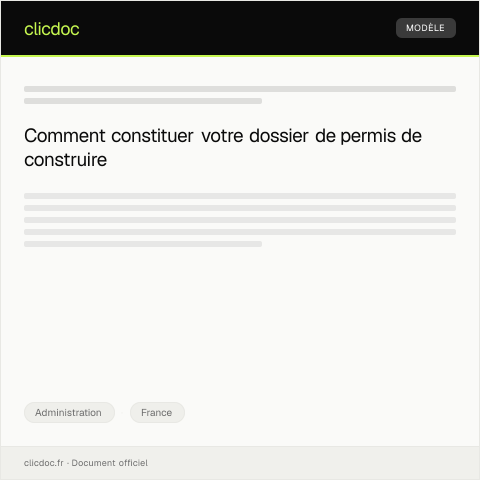 Aperçu du document Dossier de demande de permis de construire — Administration, France