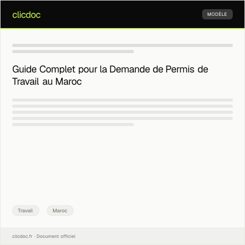 Aperçu du document Demande de permis de travail pour étrangers — Travail, Maroc