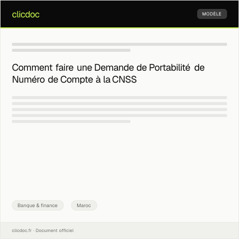 Aperçu du document Demande de portabilité de numéro de compte — Banque & finance, Maroc