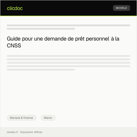 Aperçu du document Demande de prêt personnel en ligne — Banque & finance, Maroc