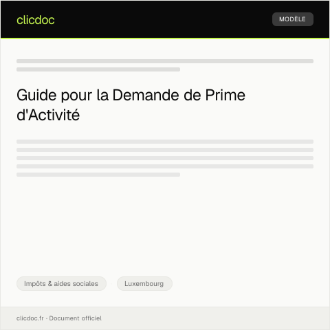 Aperçu du document Demande de Prime d'Activité — Impôts & aides sociales, Luxembourg