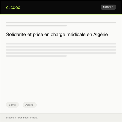 Aperçu du document Demande de prise en charge partielle par la sécurité sociale pour traitement médical — Santé, Algérie
