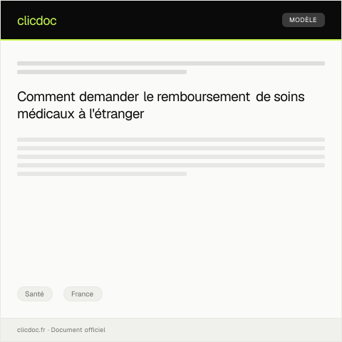 Aperçu du document Demande de prise en charge des soins à l’étranger — Santé, France