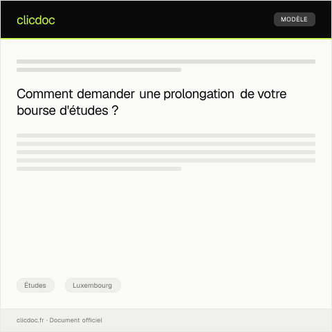 Aperçu du document Demande de prolongation de bourse d’études — Études, Luxembourg